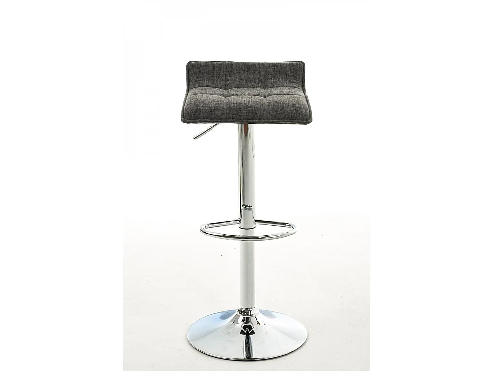 Lot de 2  Tabouret de bar - Tissu & Métal chromé - Gris clair - Madison