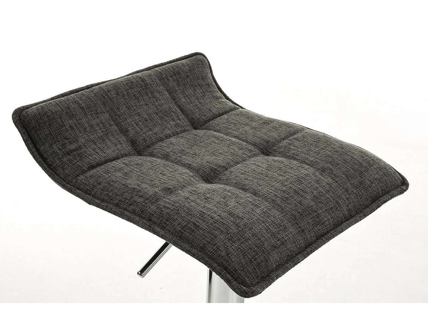 Lot de 2  Tabouret de bar - Tissu & Métal chromé - Gris clair - Madison