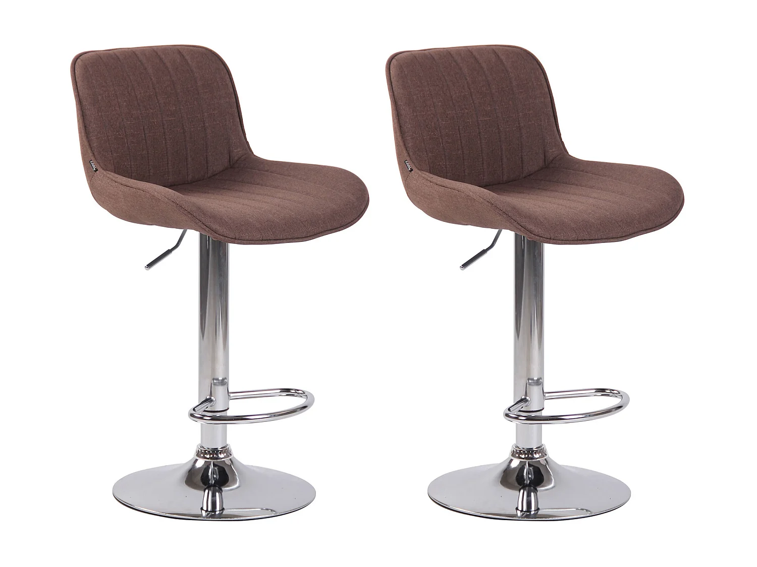 Lot de 2  Tabouret de bar - Tissu & Métal - Marron - Lentini