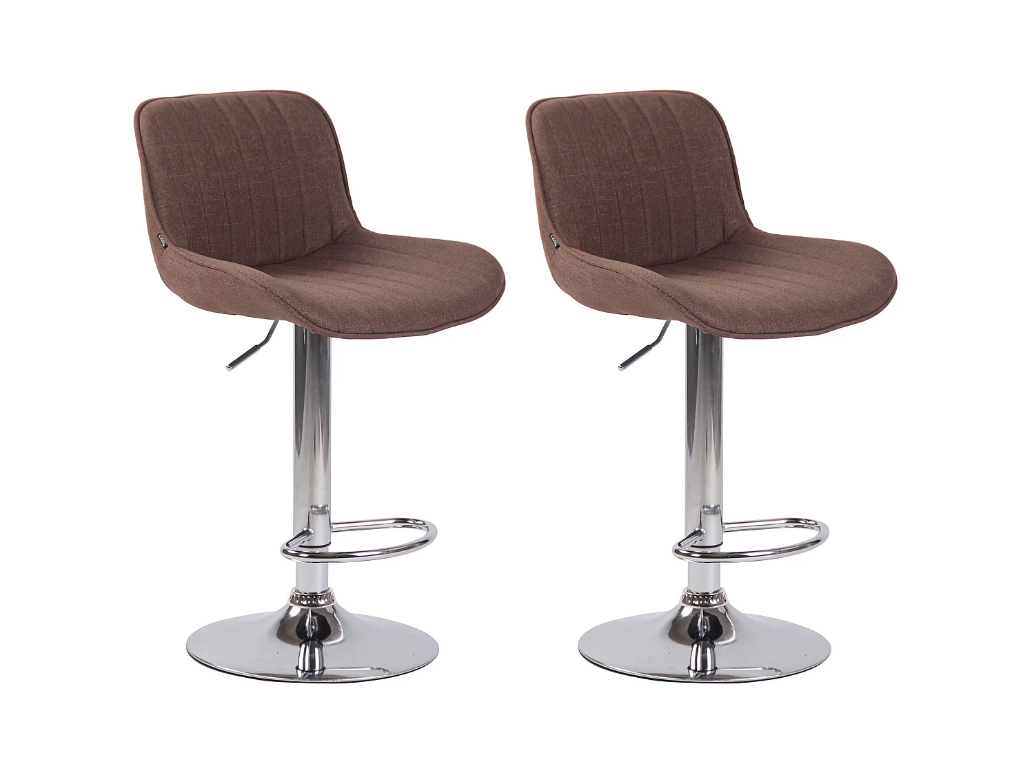 Lot de 2  Tabouret de bar - Tissu & Métal - Marron - Lentini
