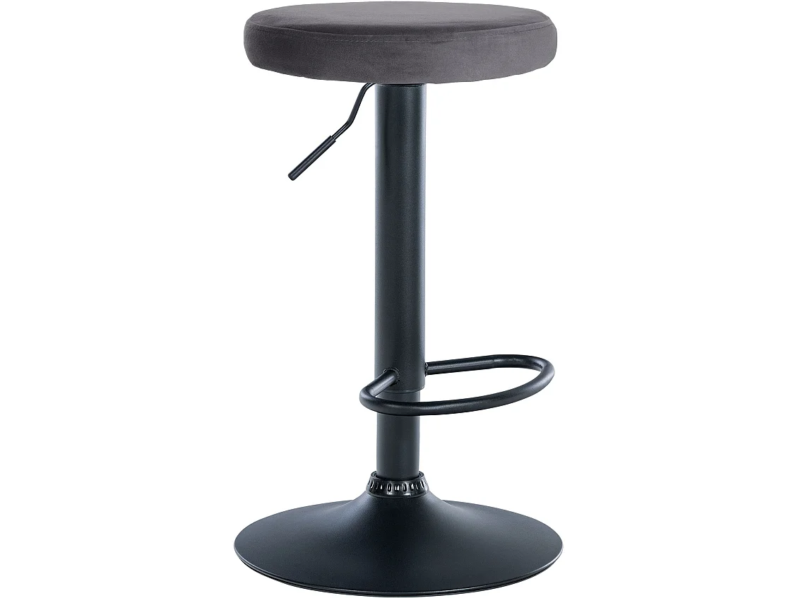Tabouret de bar - Velours & Noir - Gris foncé - Ponte