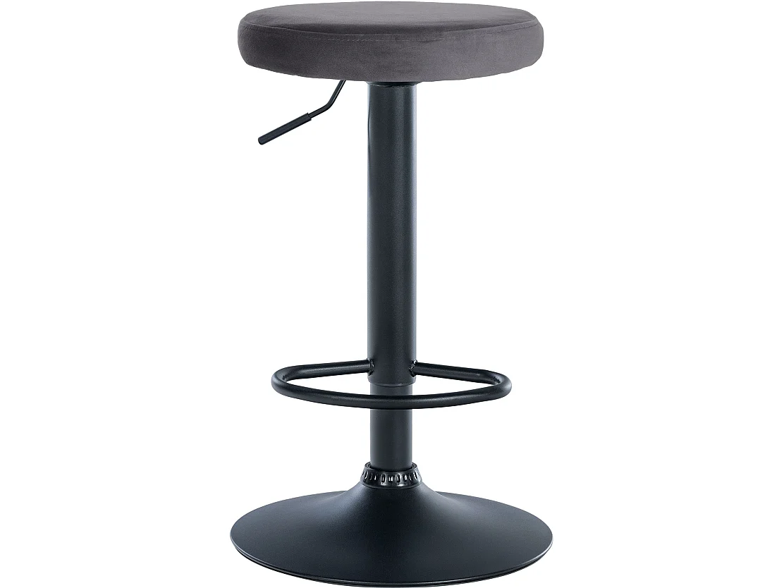 Tabouret de bar - Velours & Noir - Gris foncé - Ponte