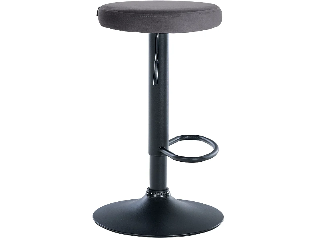 Tabouret de bar - Velours & Noir - Gris foncé - Ponte