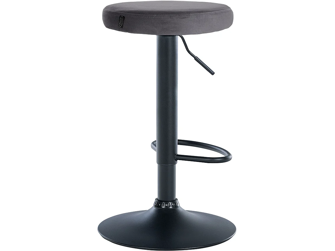 Tabouret de bar - Velours & Noir - Gris foncé - Ponte