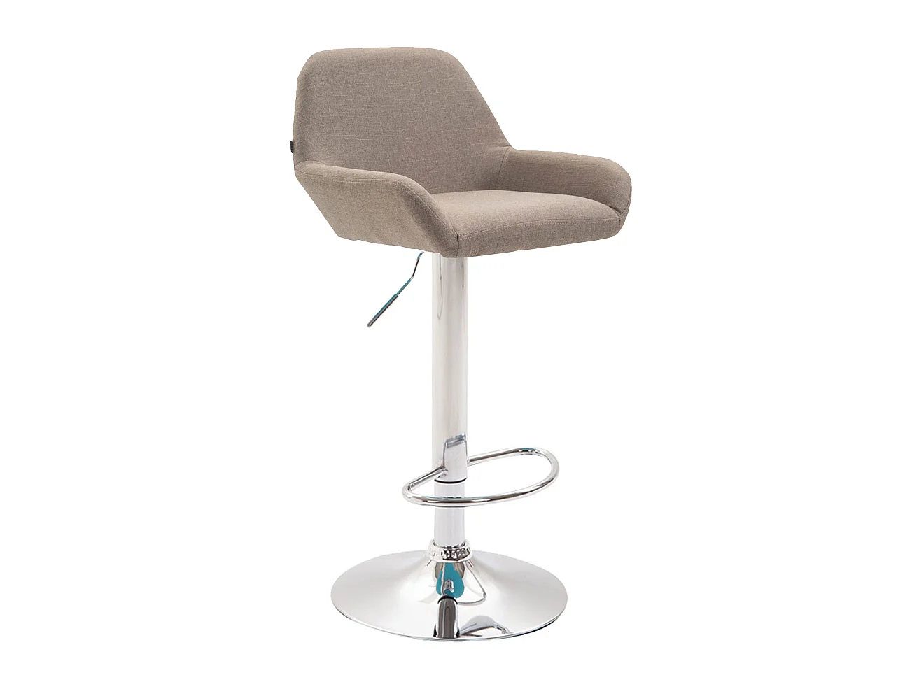 Tabouret de bar - Tissu & Chrome - Taupe - Braga