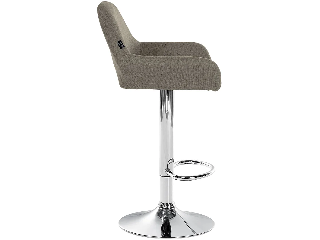 Tabouret de bar - Tissu & Chrome - Taupe - Braga
