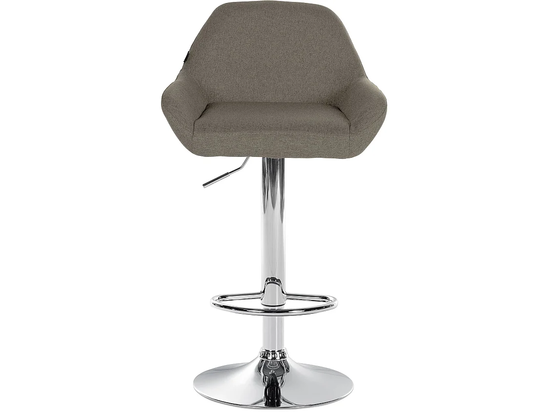 Tabouret de bar - Tissu & Chrome - Taupe - Braga