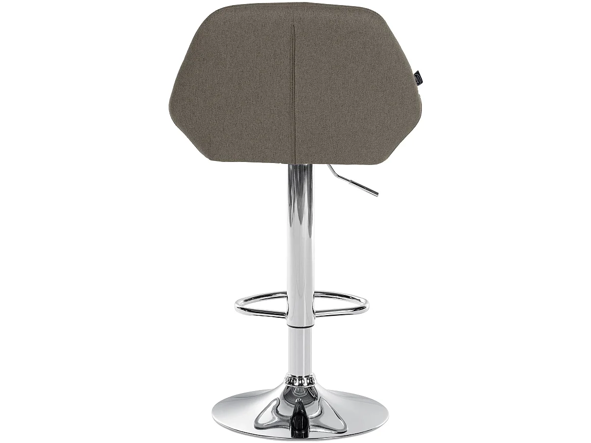 Tabouret de bar - Tissu & Chrome - Taupe - Braga