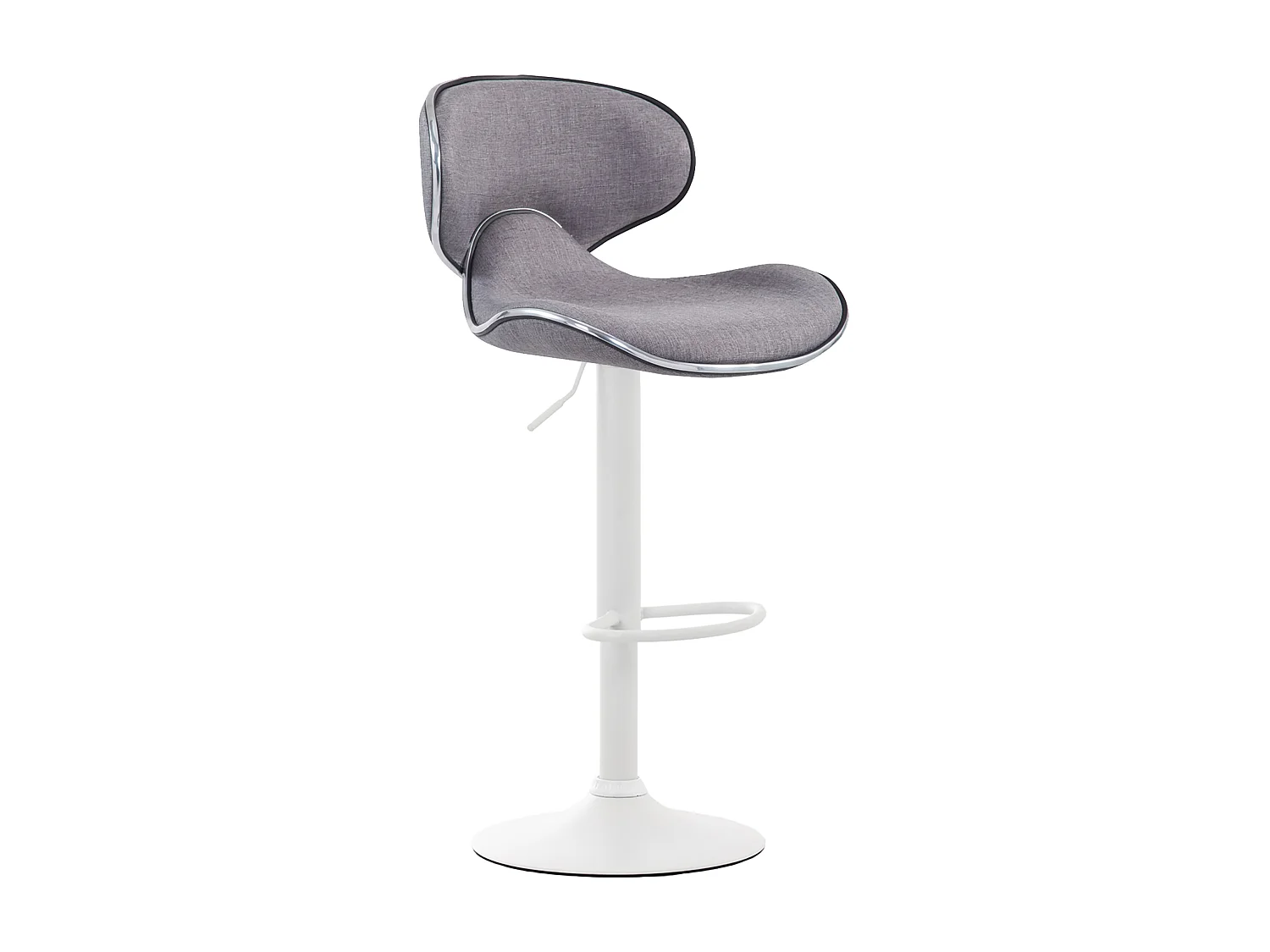 Tabouret de bar - Tissu & Blanc - Gris clair - Las Vegas V2