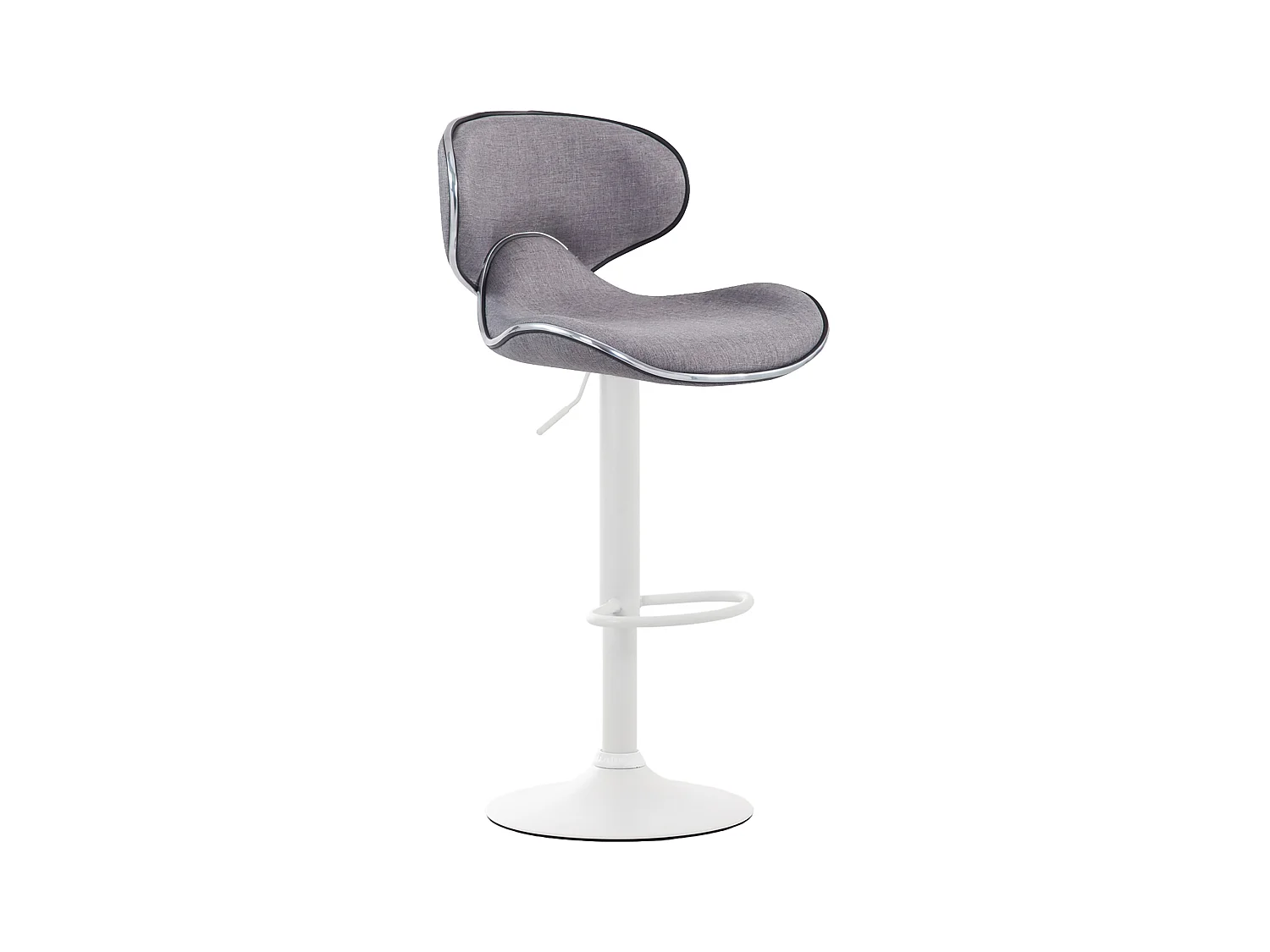 Tabouret de bar - Tissu & Blanc - Gris clair - Las Vegas V2
