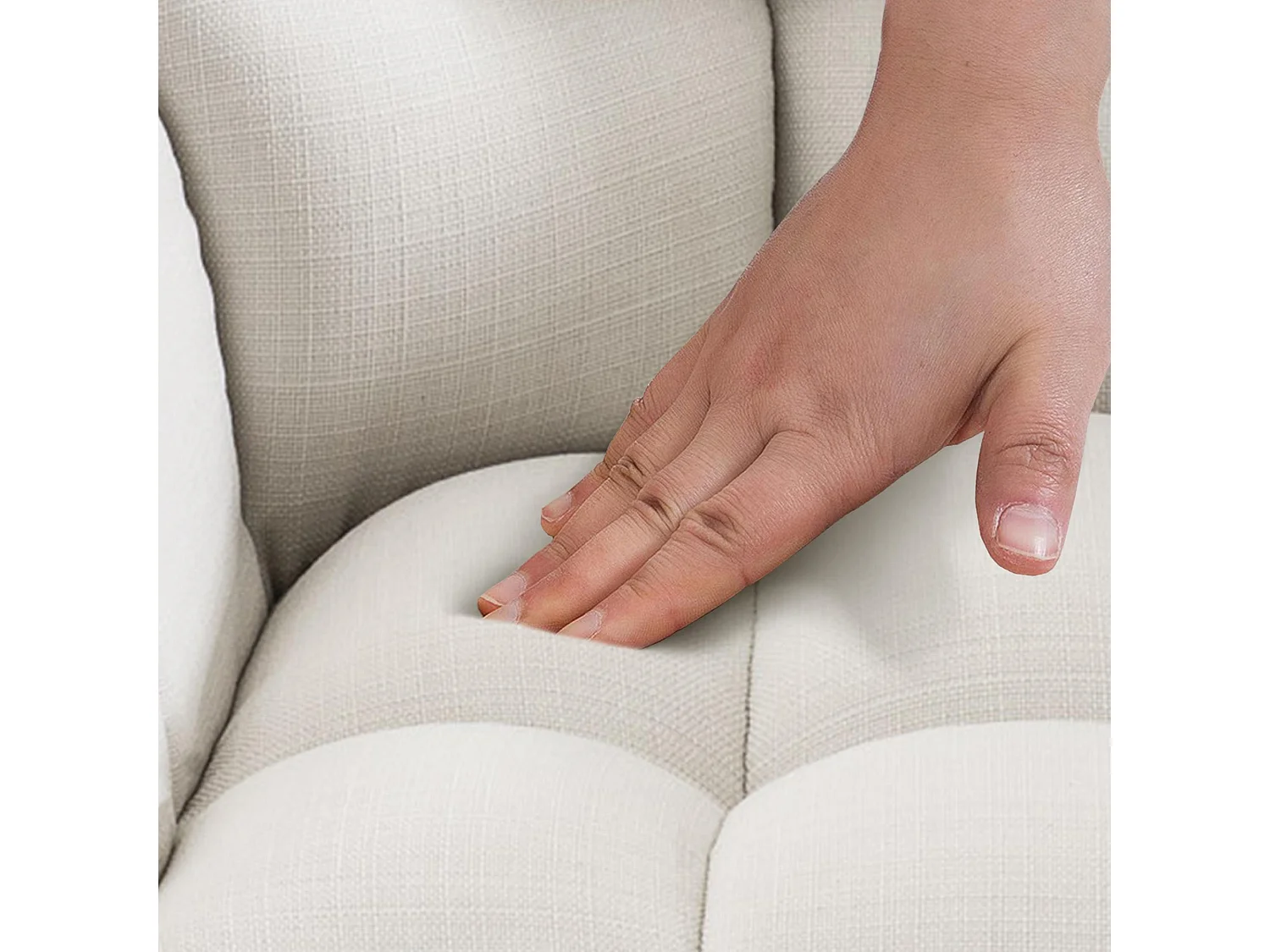 Lot de 2  Tabouret de bar - Tissu & Blanc - Blanc - Damaso