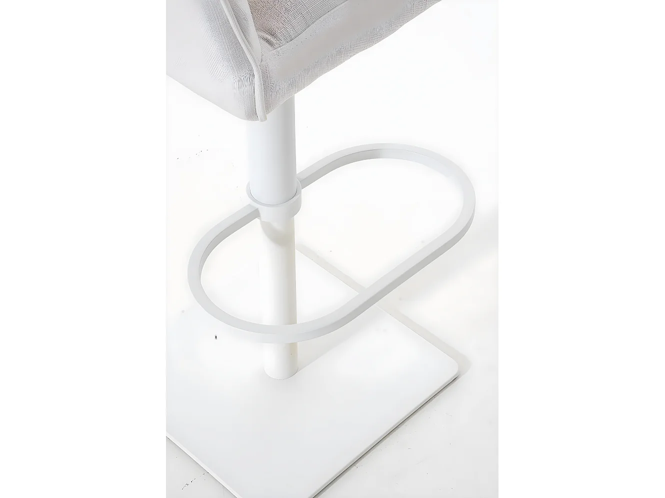 Lot de 2  Tabouret de bar - Tissu & Blanc - Blanc - Damaso