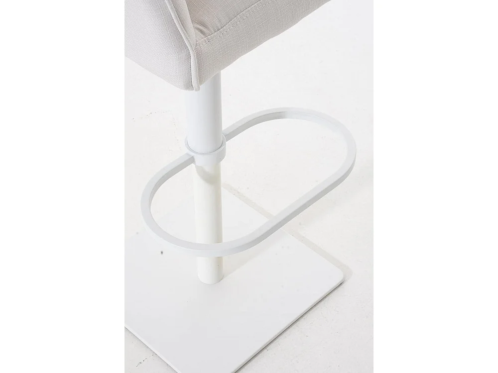 Lot de 2  Tabouret de bar - Tissu & Blanc - Blanc - Damaso