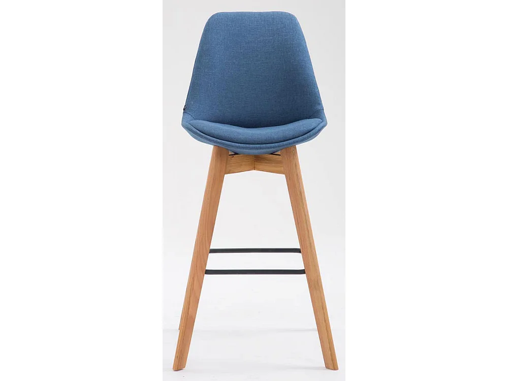 Lot de 2  Tabouret de bar - Tissu & Bois - Bleu - Metz