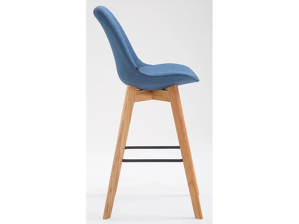 Lot de 2  Tabouret de bar - Tissu & Bois - Bleu - Metz