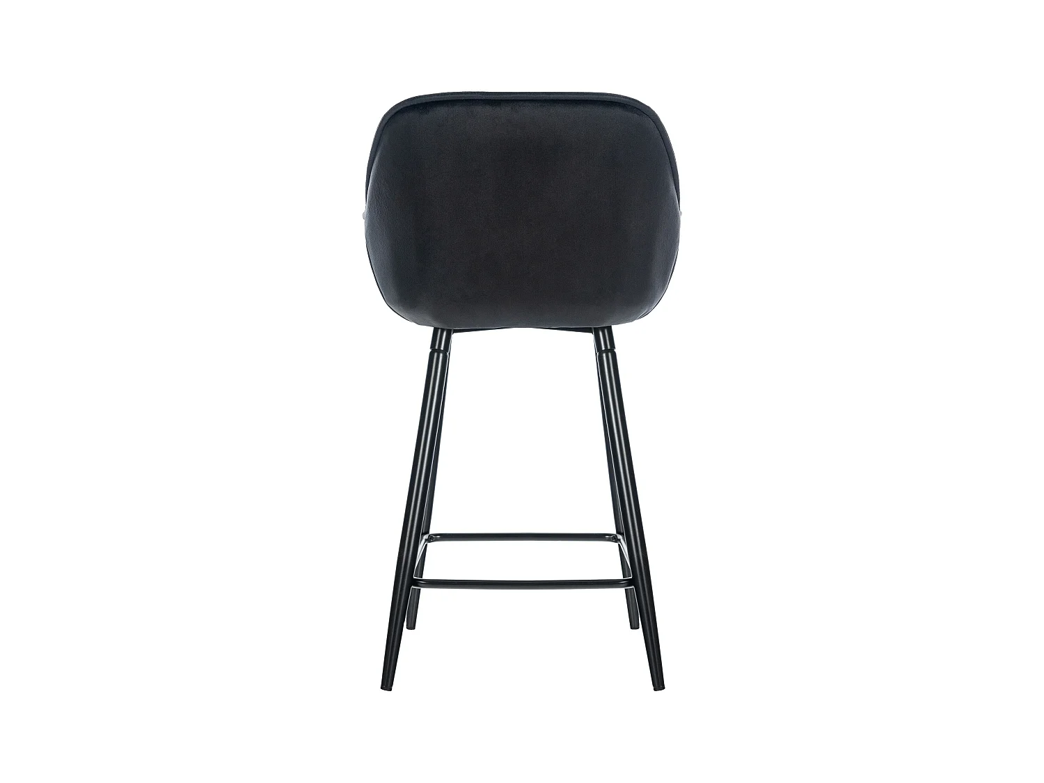 Lot de 2  Tabouret de bar - Velours & Métal noir mat - Noir - Gibson 76