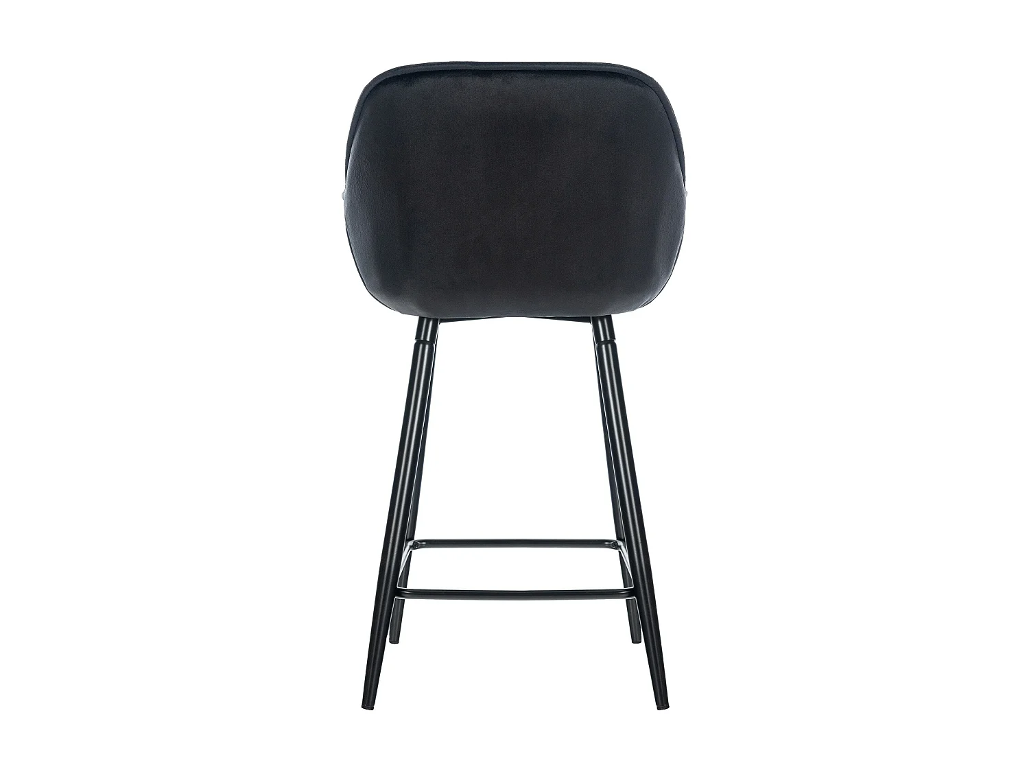 Lot de 2  Tabouret de bar - Velours & Métal noir mat - Noir - Gibson 76