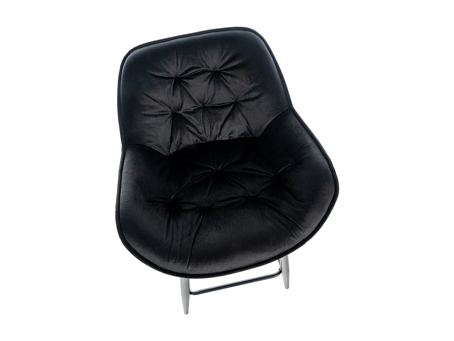 Lot de 2  Tabouret de bar - Velours & Métal noir mat - Noir - Gibson 76