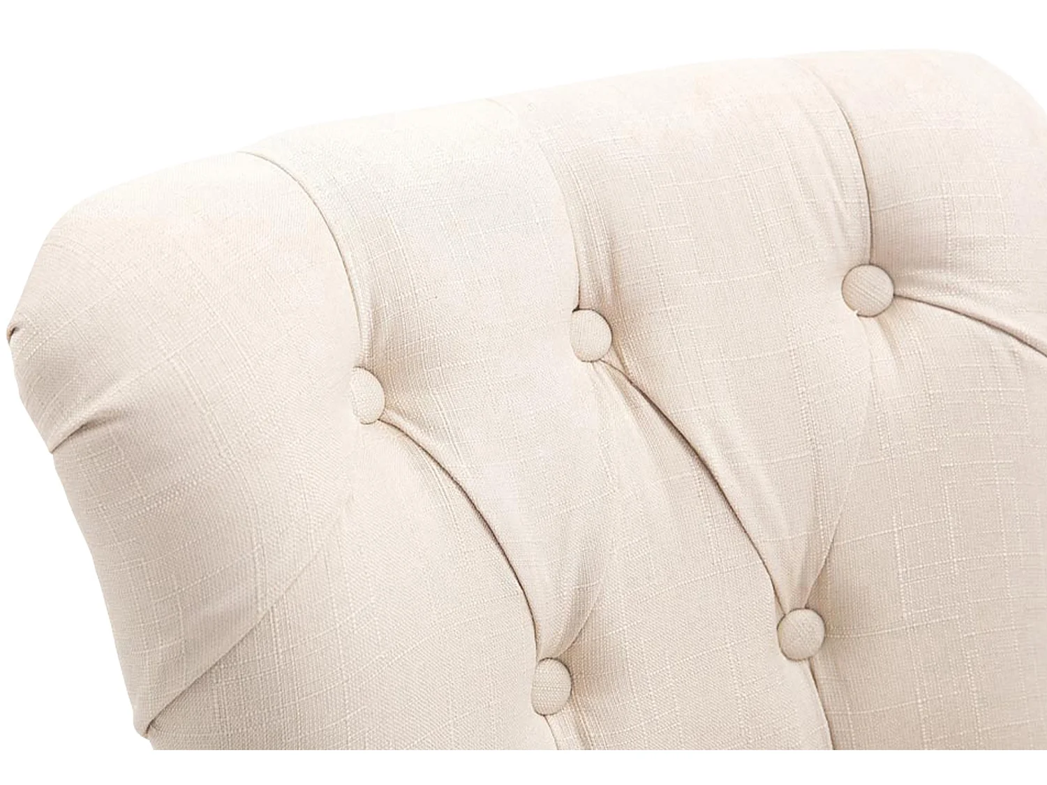 Tabouret de bar - Tissu & Acier inoxydable - Crème - Lakewood