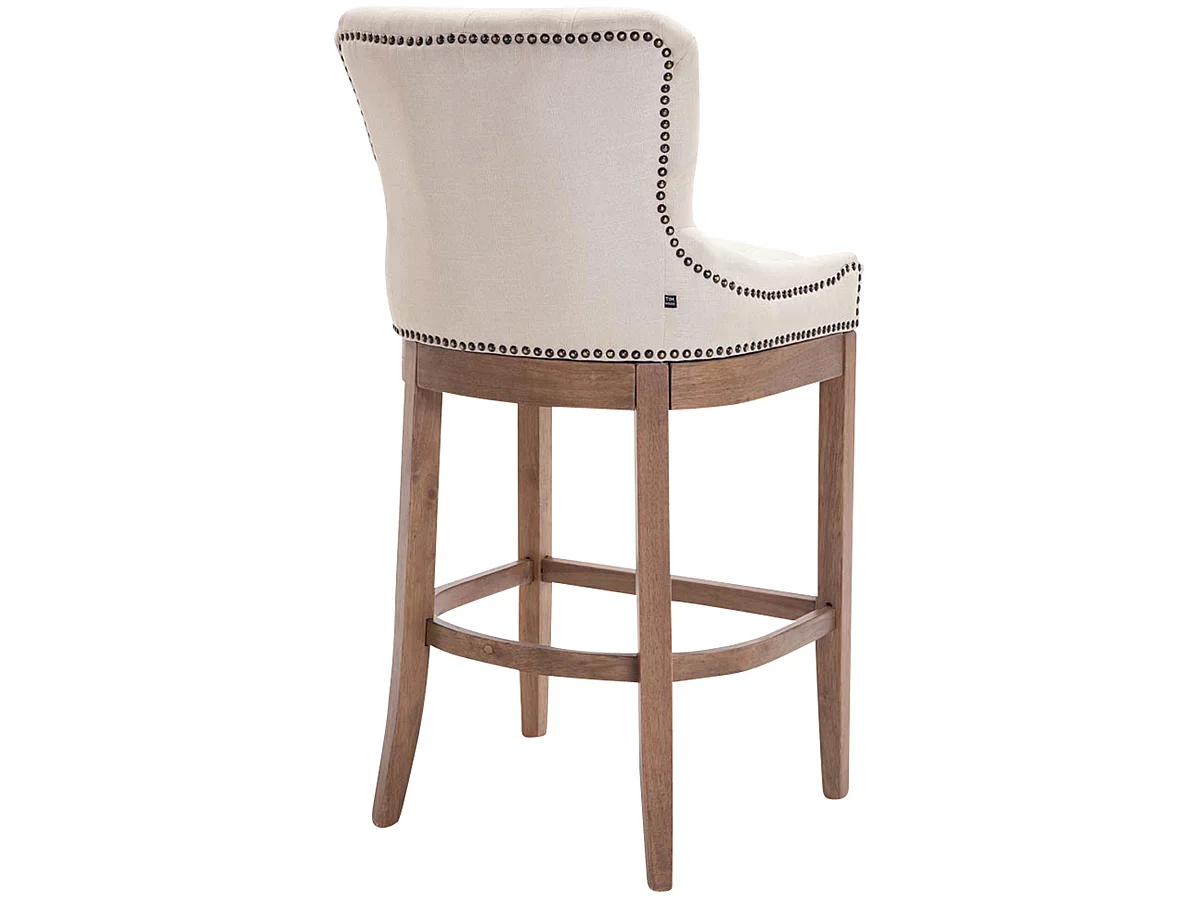 Tabouret de bar - Tissu & Acier inoxydable - Crème - Lakewood