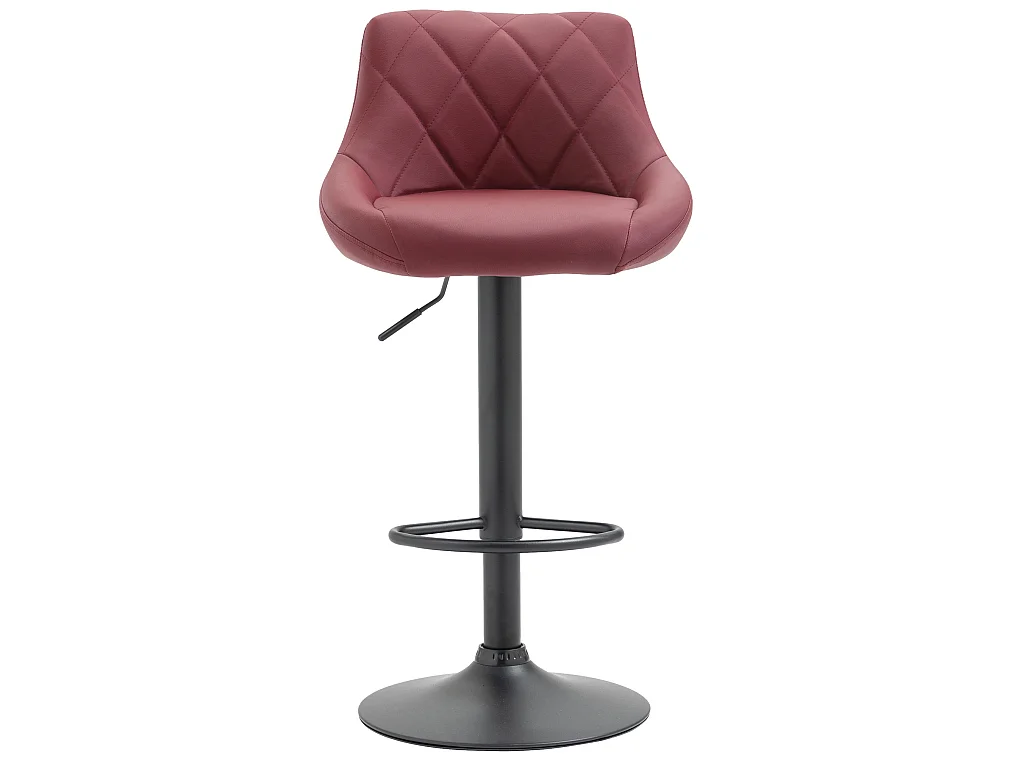 Tabouret de bar - Similicuir & Noir - Bordeaux - Lazio