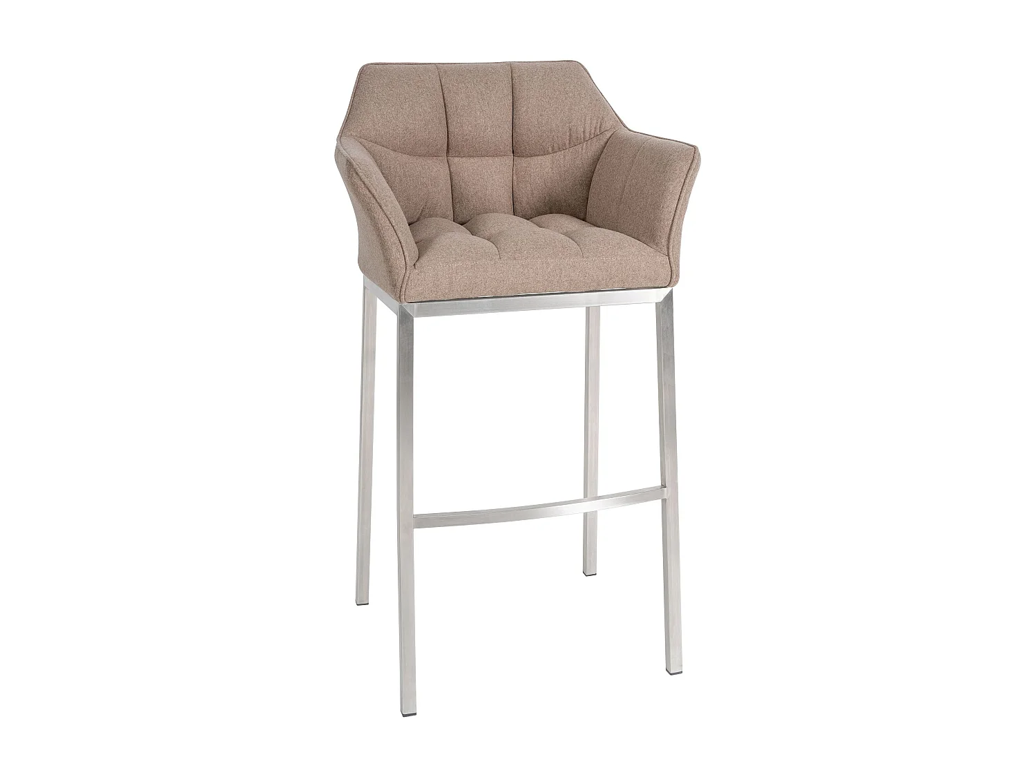 Tabouret de bar - Feutrine & Acier inoxydable - Taupe - Damaso