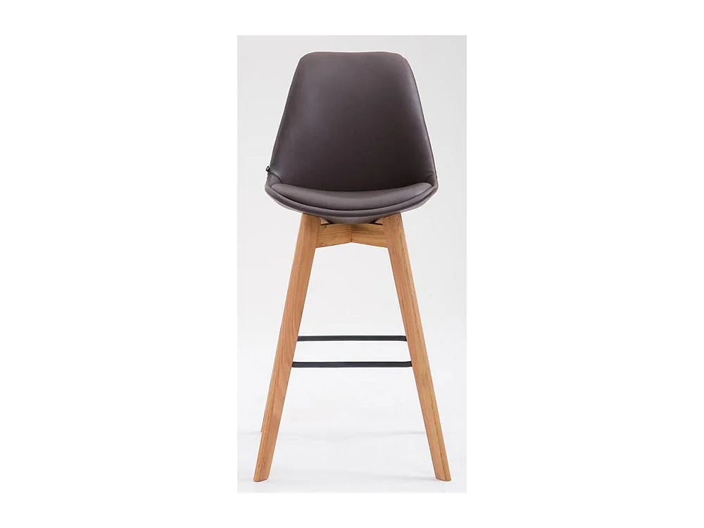 Lot de 2  Tabouret de bar - Similicuir & Bois - Marron - Metz