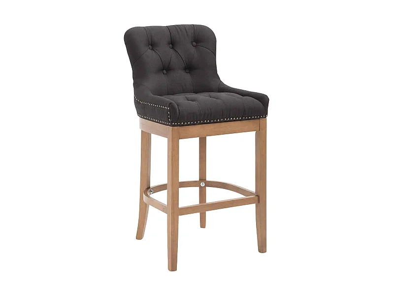 Tabouret de bar - Tissu & Antique - Noir - Lakewood