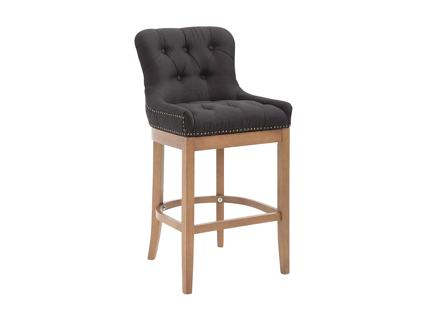 Tabouret de bar - Tissu & Antique - Noir - Lakewood