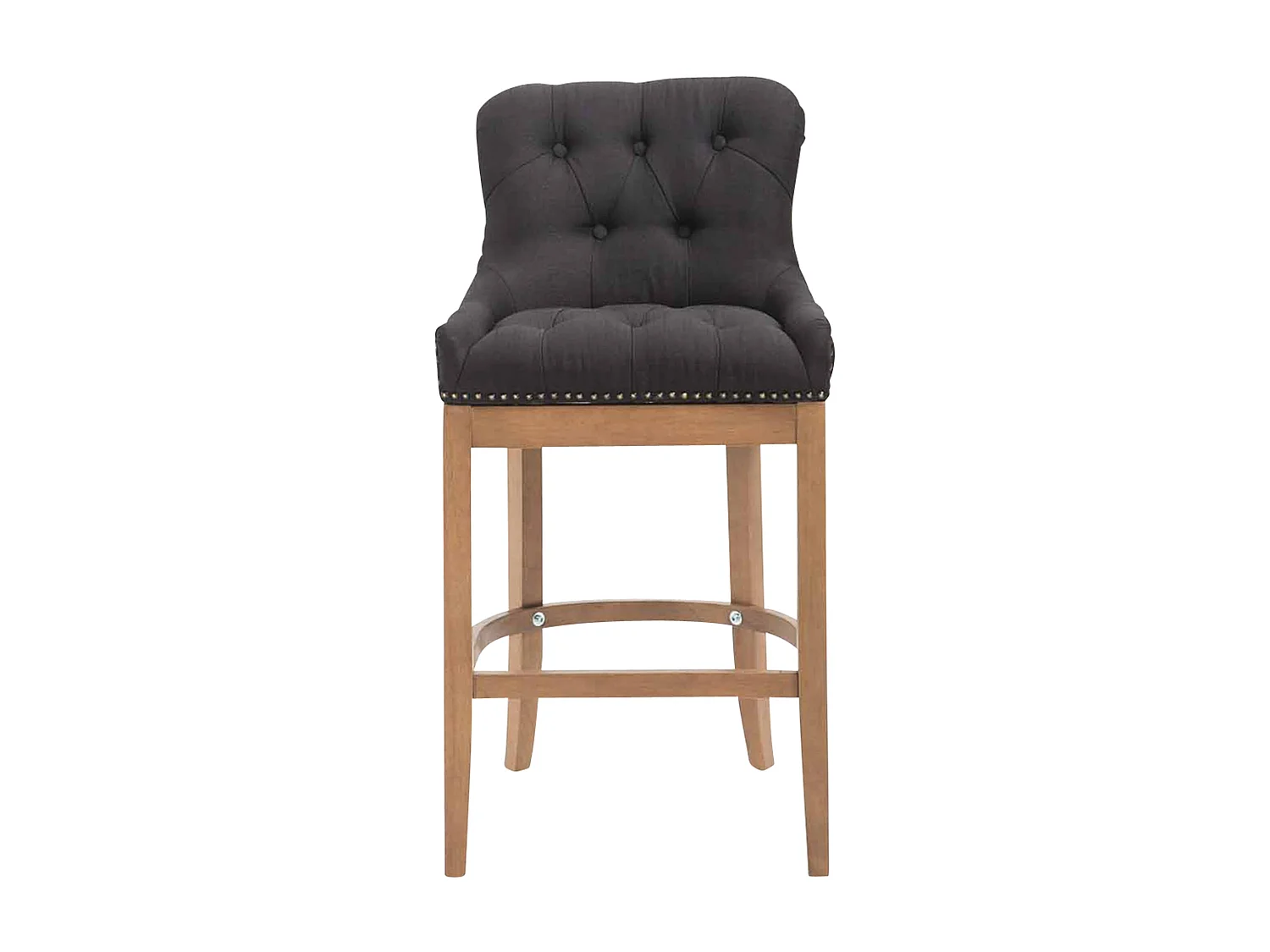 Tabouret de bar - Tissu & Antique - Noir - Lakewood