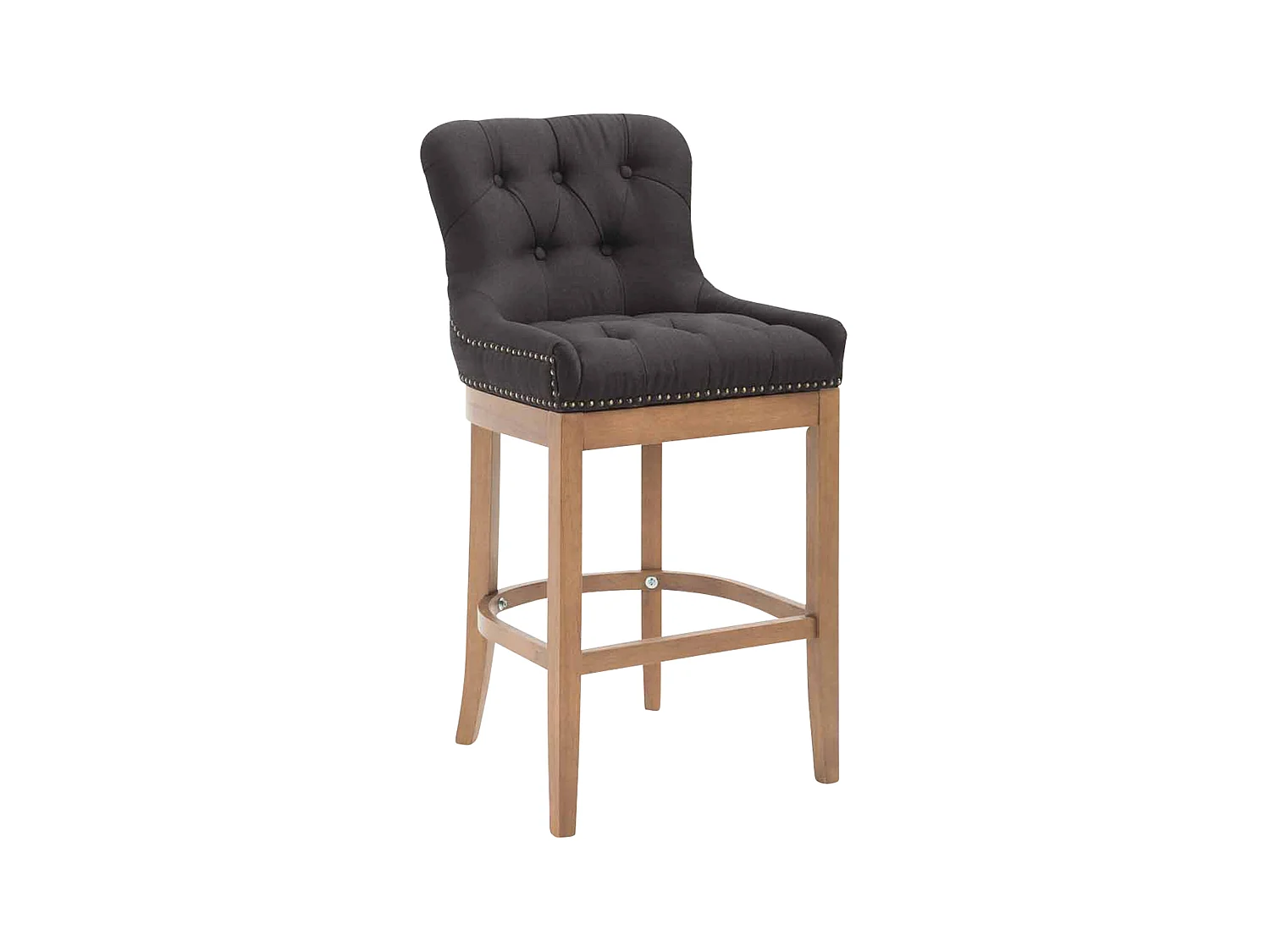 Tabouret de bar - Tissu & Antique - Noir - Lakewood