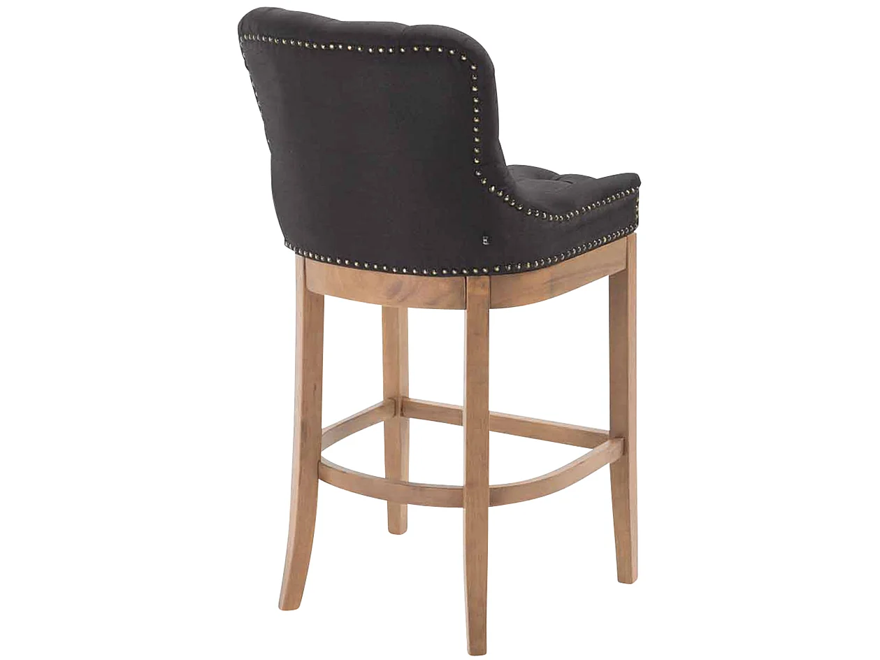 Tabouret de bar - Tissu & Antique clair - Noir - Lakewood