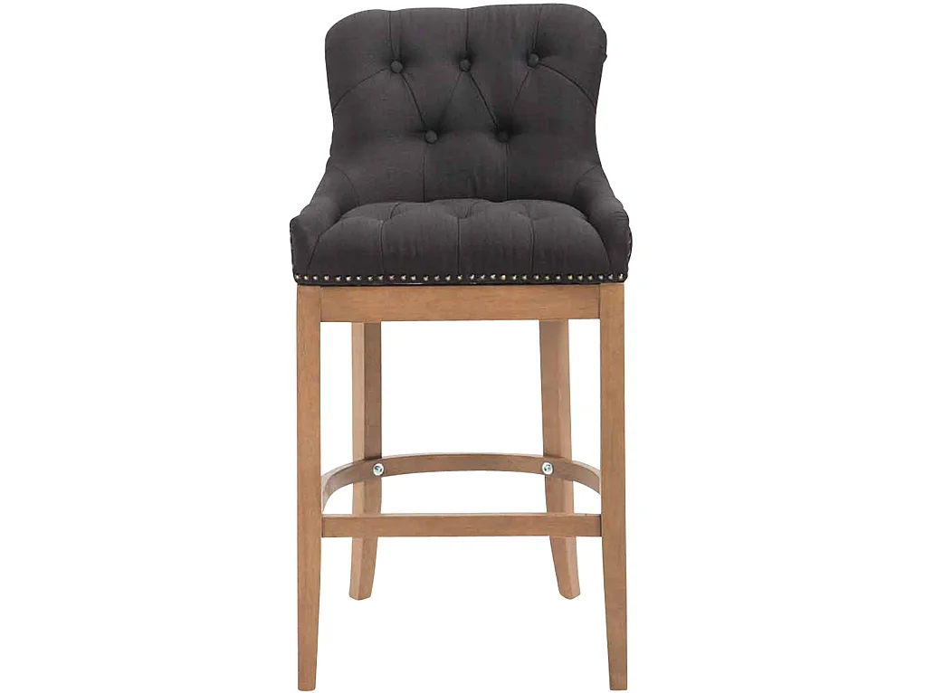 Tabouret de bar - Tissu & Antique clair - Noir - Lakewood