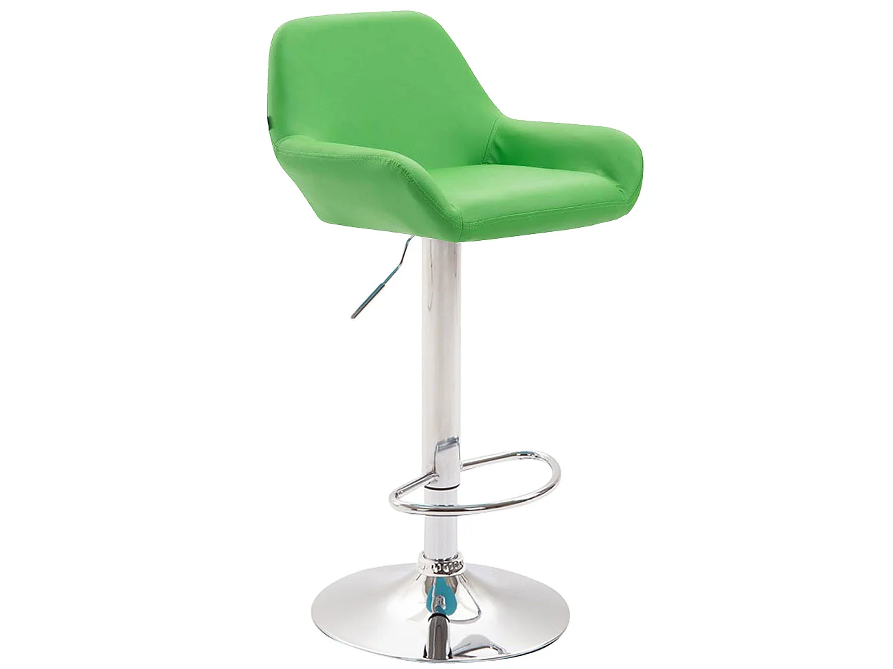 Tabouret de bar - Similicuir & Chrome - Vert - Braga