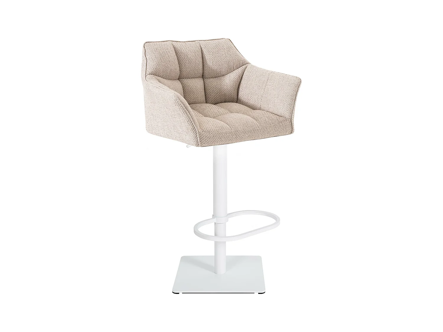 Tabouret de bar - Tissu & Blanc - Ivoire - Damaso