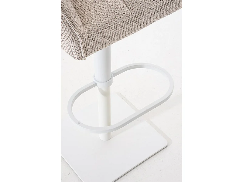 Tabouret de bar - Tissu & Blanc - Ivoire - Damaso