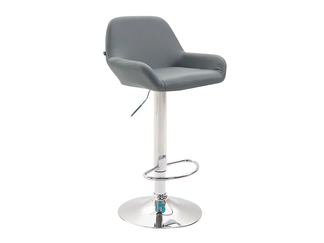 Tabouret de bar - Similicuir & Chrome - Gris - Braga