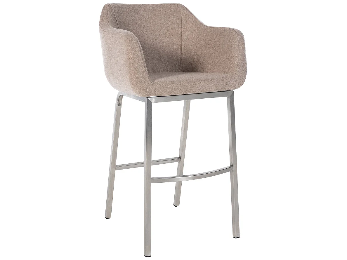 Tabouret de bar - Feutrine & Métal - Taupe - Monea