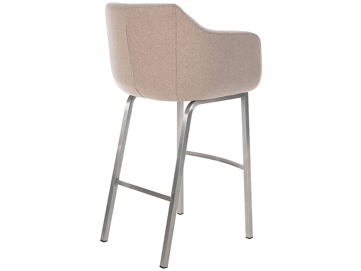 Tabouret de bar - Feutrine & Métal - Taupe - Monea