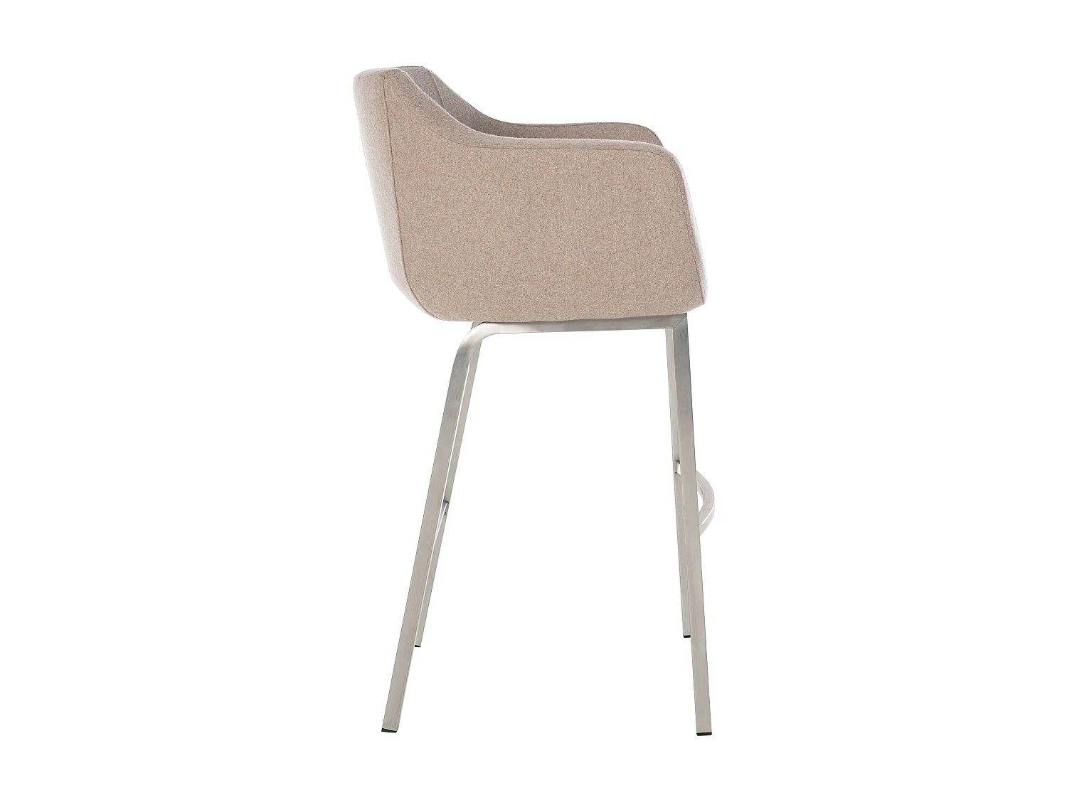 Tabouret de bar - Feutrine & Métal - Taupe - Monea