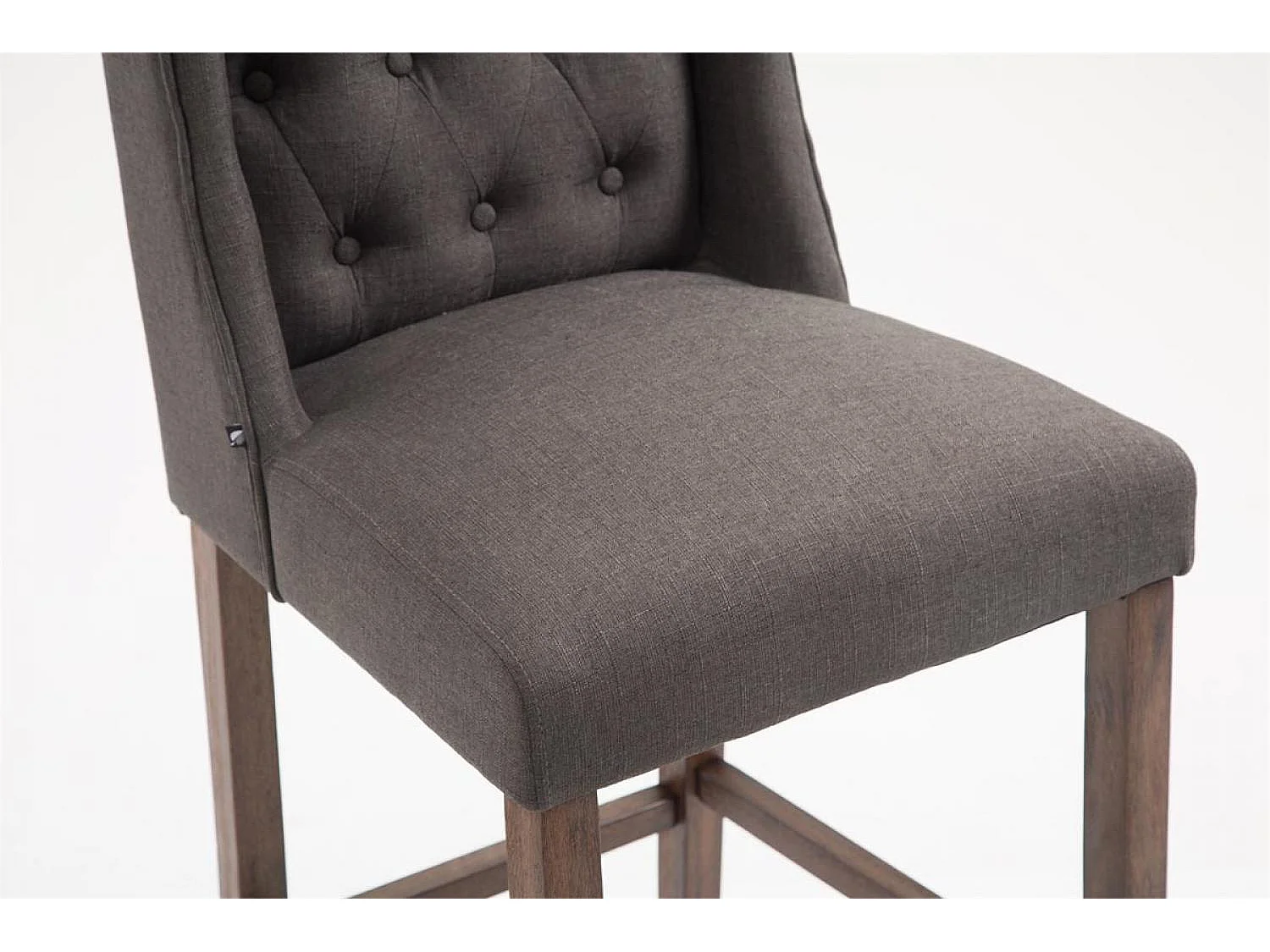 Lot de 2  Tabouret de bar - Tissu & Bois - Gris foncé - Cassandra