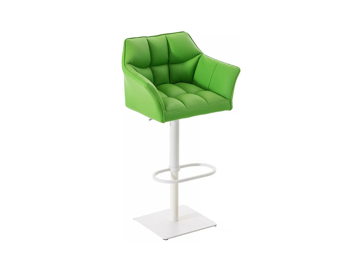 Tabouret de bar - Similicuir & Blanc - Vert - Damaso