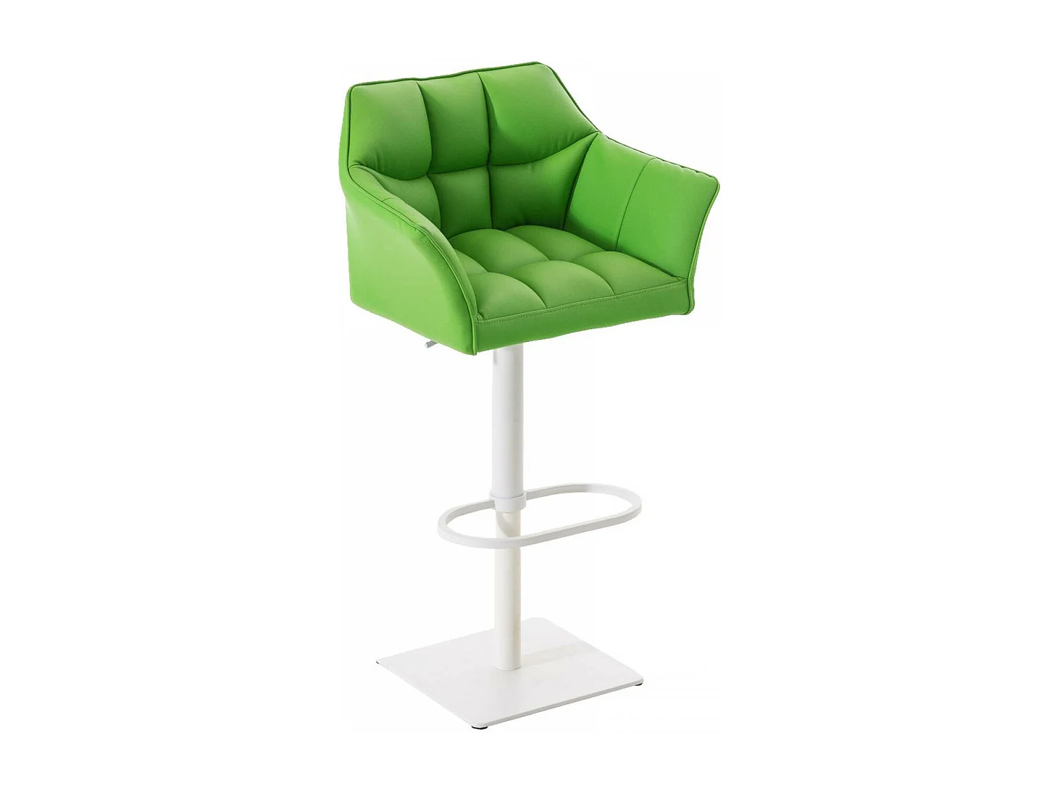 Tabouret de bar - Similicuir & Blanc - Vert - Damaso