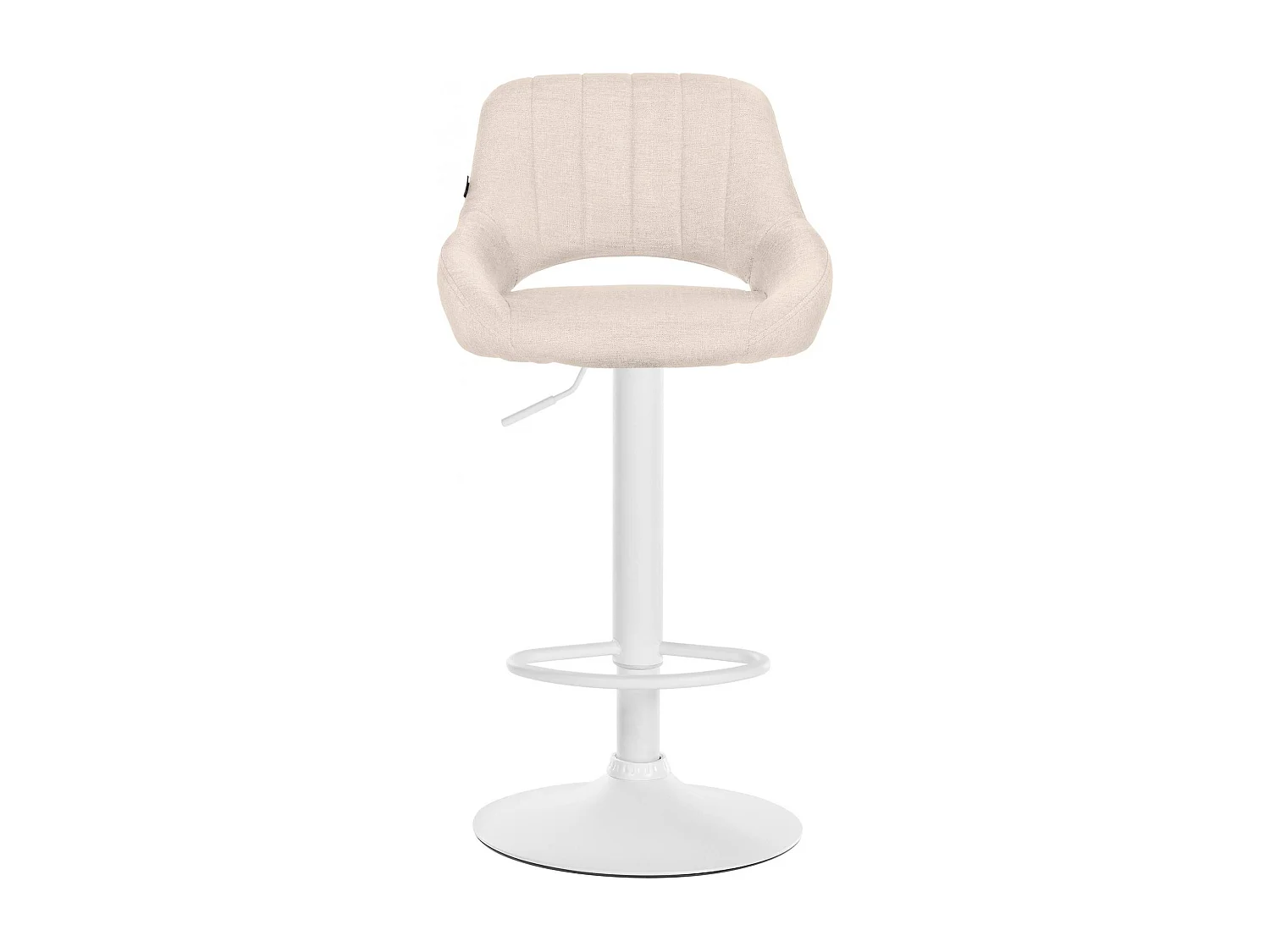 Tabouret de bar - Tissu & Blanc - Crème - Milet