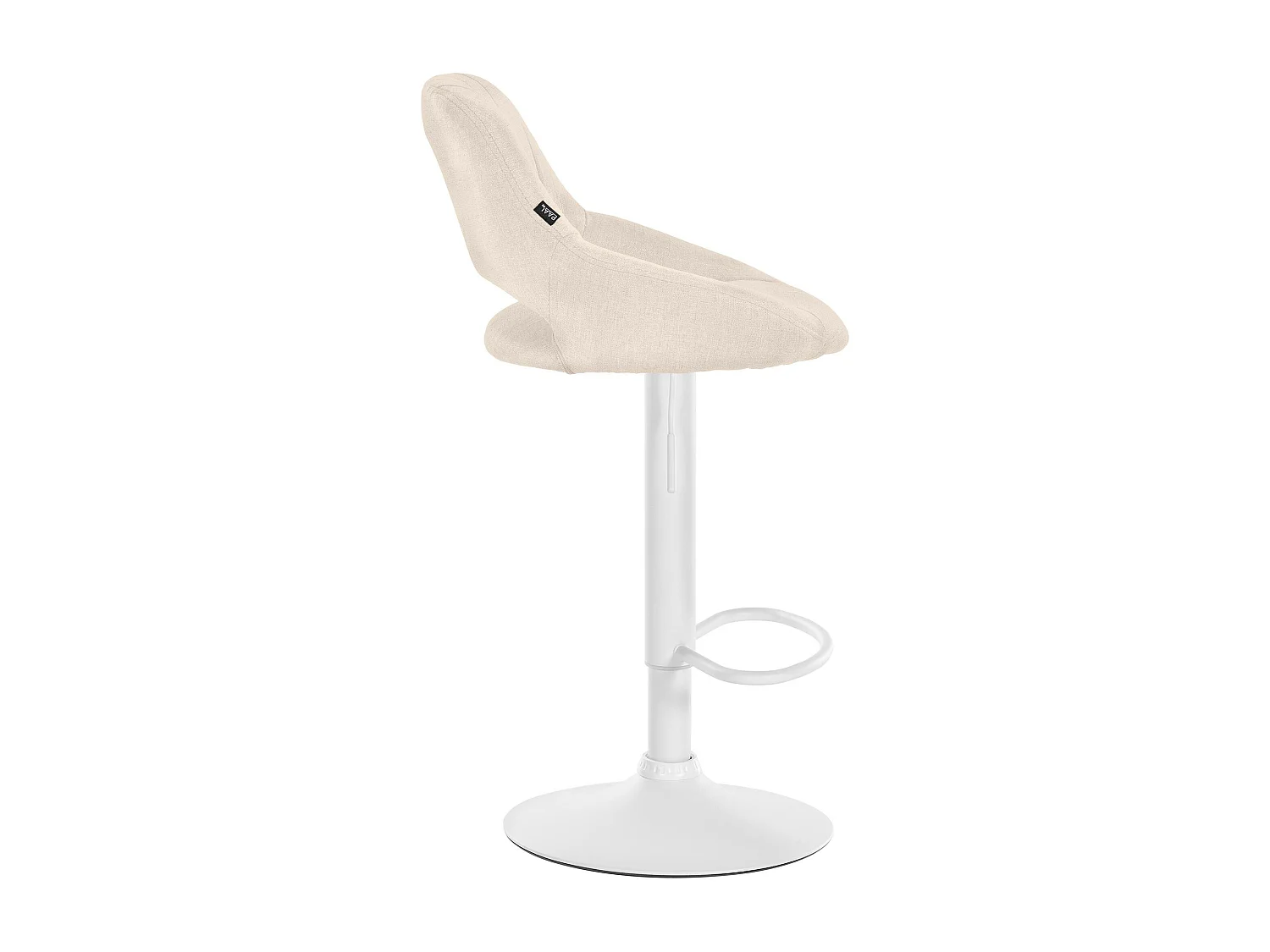 Tabouret de bar - Tissu & Blanc - Crème - Milet