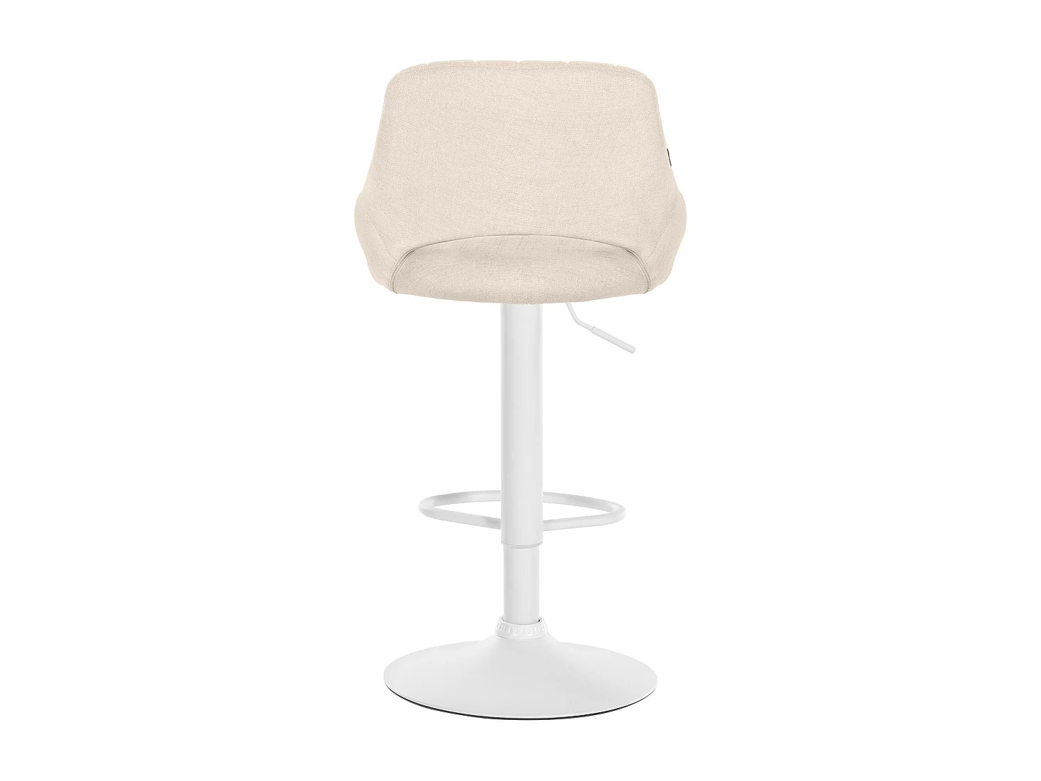 Tabouret de bar - Tissu & Blanc - Crème - Milet