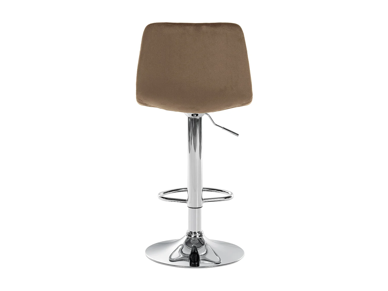 Lot de 2  Tabouret de bar - Velours & Métal chromé - Marron - Divo