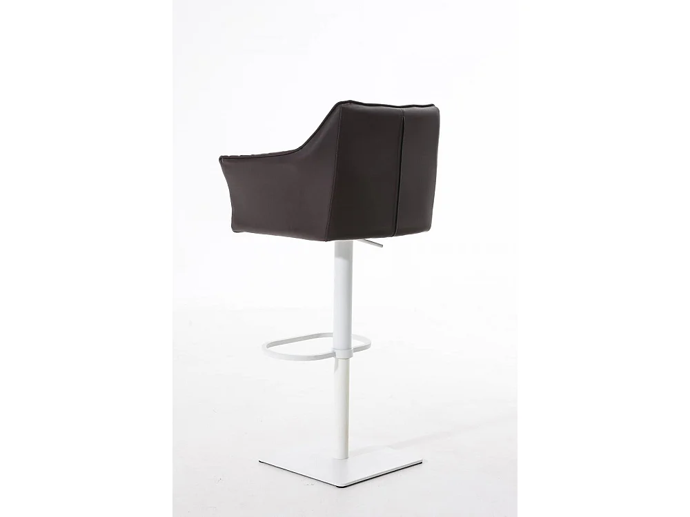 Tabouret de bar - Similicuir & Blanc - Marron - Damaso