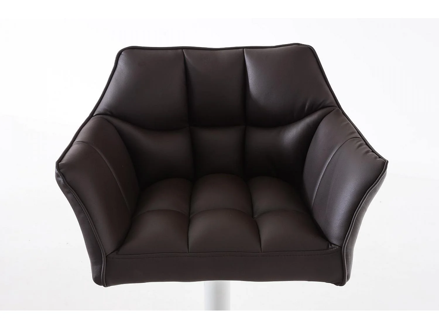 Tabouret de bar - Similicuir & Blanc - Marron - Damaso