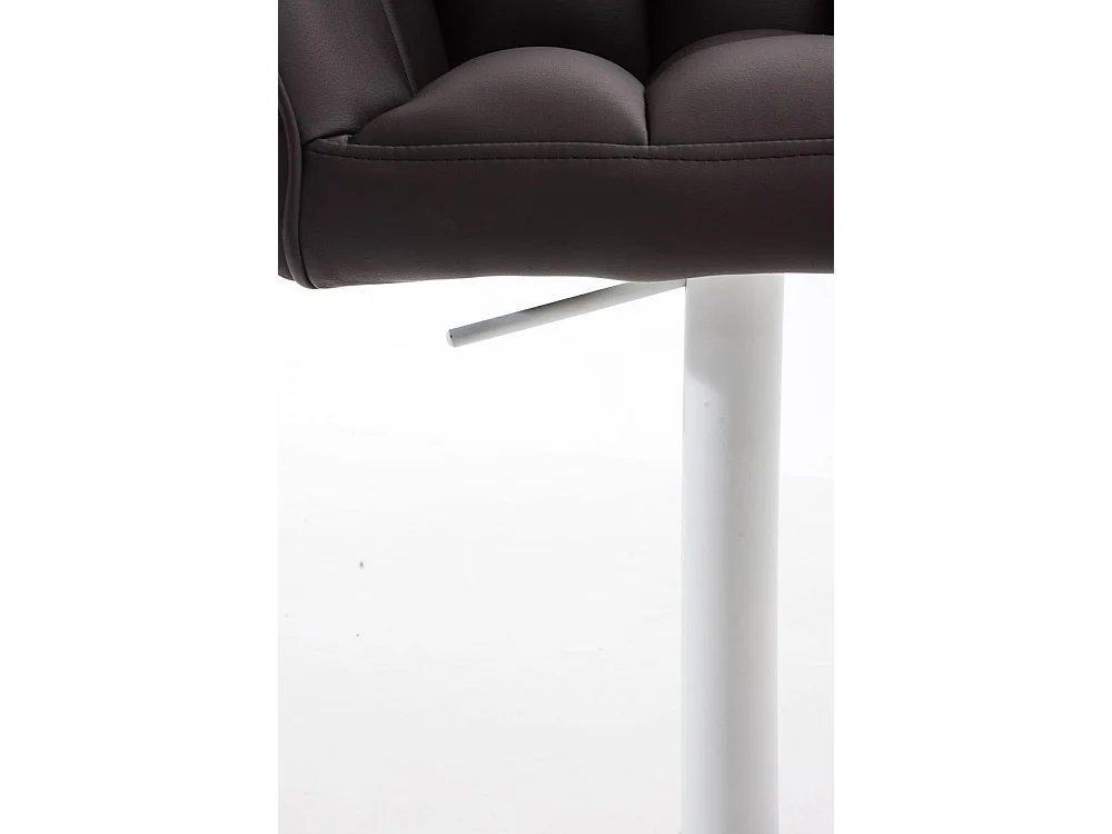 Tabouret de bar - Similicuir & Blanc - Marron - Damaso